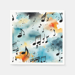 Ein Haufen musikalischer Noten Serviette