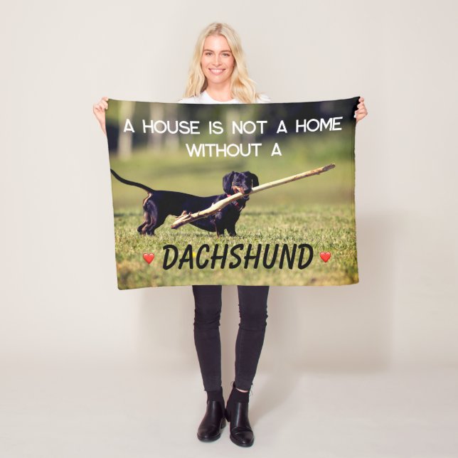 Ein Haus, das keine Zuhause-Dackel ist Fleecedecke (Beispiel)