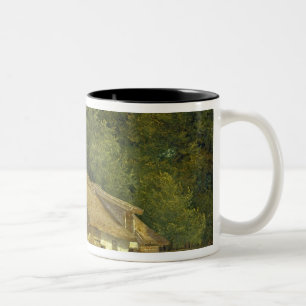 Ein Haus im Frederiksdal Wald nahe Zweifarbige Tasse