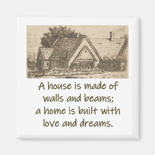 Ein Haus ist aus Wänden und Schinken - Zuhause Zit Magnet
