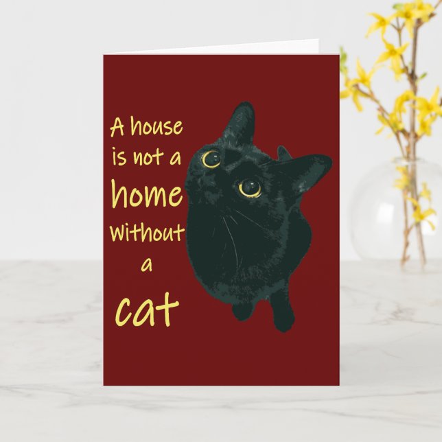Ein Haus ist keine Zuhause ohne Katzenangebot Karte (Gelbe Blume)