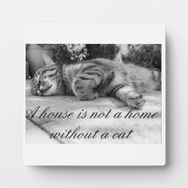 Ein Haus ist keine Zuhause ohne Katzenplakette! Fotoplatte (Vorderseite)