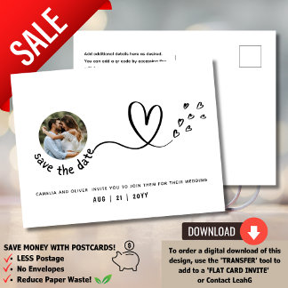 Ein Haushalt? Wählen Sie ein FOTO Save the Date Mi Postkarte