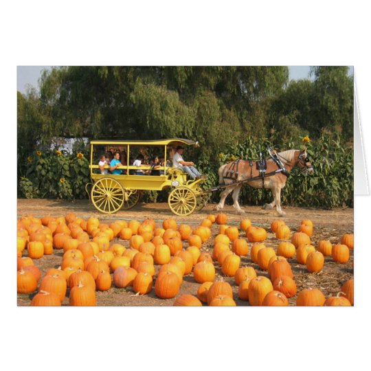 Ein hayride am Kürbisflecken Karte