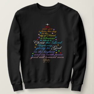 Ein Heiland ist geboren Lukas 2-11 Weihnachtsbaum- Sweatshirt