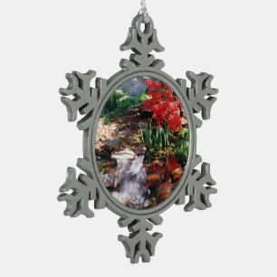 Ein Heilplatz Schneeflocken Zinn-Ornament
