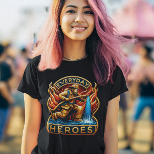 Ein Heldenschlacht: Feuerwehrleute, die Flammen sp T-Shirt