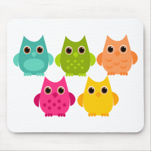 Ein heller Haufen Eulen Mousepad