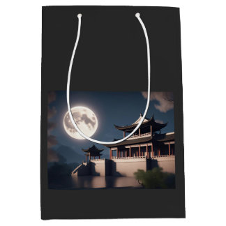 Ein heller Mond entspricht dem majestätischen Pavi Mittlere Geschenktüte