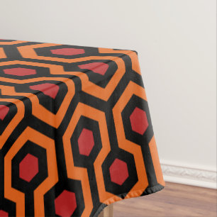 Ein helles, ikonisches Hotelteppichmuster Tischdecke