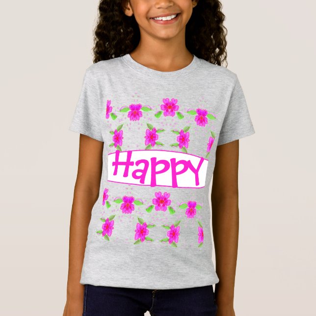 Ein helles, rosa fröhliches T-Shirt (Vorderseite)