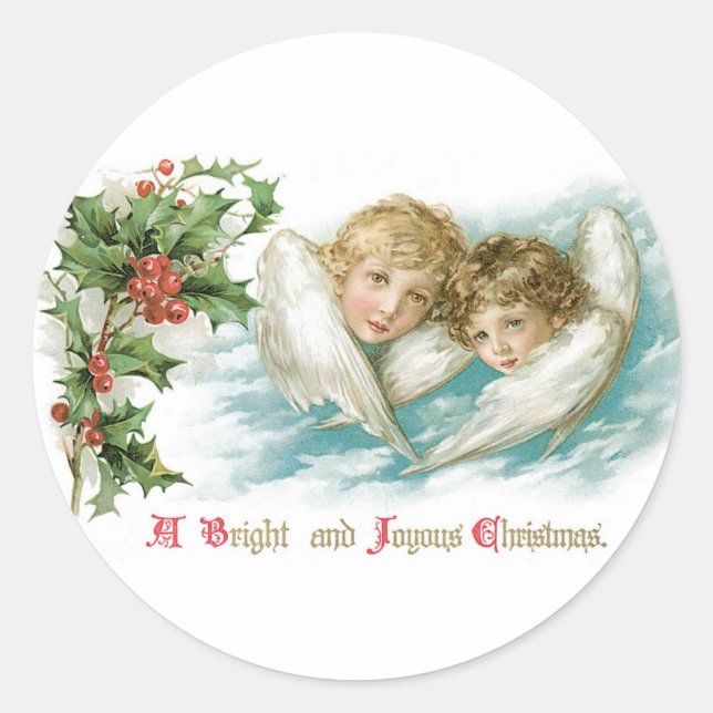 Ein helles und freudiges Weihnachten Runder Aufkleber (Vorderseite)