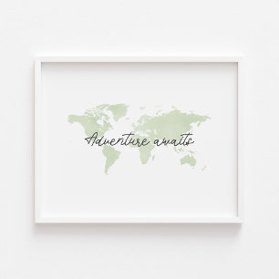 Ein hellgrünes Abenteuer erwartet den Landschaftsd Poster