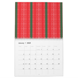 Ein hellroter Apfel sitzt auf einer schlichten, we Kalender