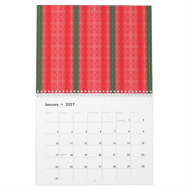 Ein hellroter Apfel sitzt auf einer schlichten, we Kalender (Jan 2027)