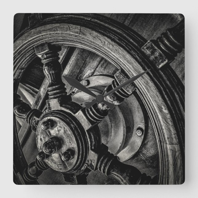 Ein Helm der Boote Quadratische Wanduhr (Vorderseite)