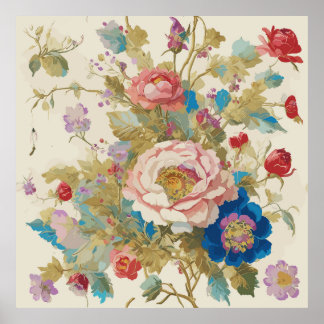 Ein herrlicher Garten mit Rose entfaltet sich! Poster