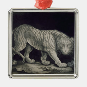 Ein herumstreichender Tiger (Bleistift auf Papier) Ornament Aus Metall