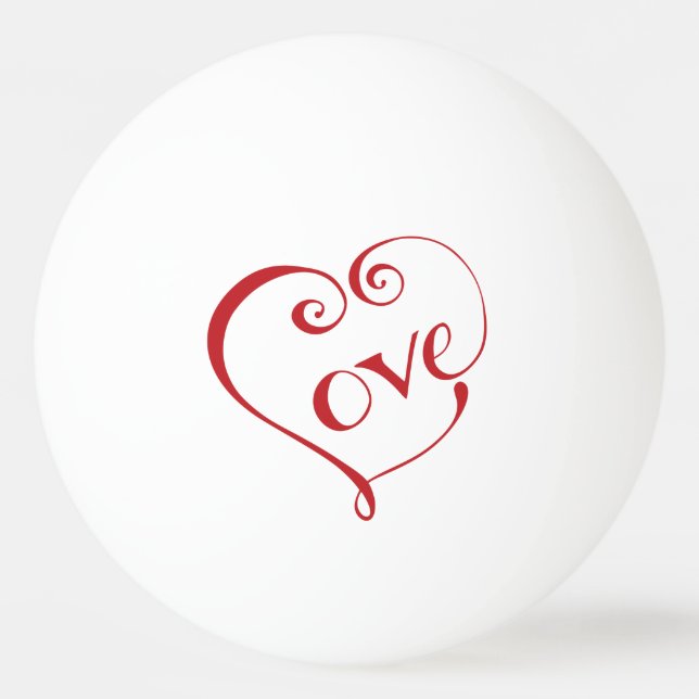 Ein Herz aus Liebe in Rot Tischtennisball (Vorderseite)