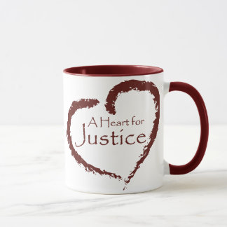 Ein Herz für Gerechtigkeits-Tasse 15 Unze. Tasse