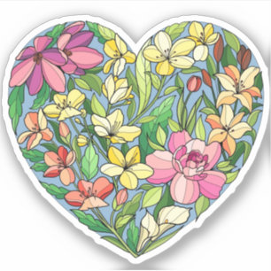 Ein Herz voller Blume Aufkleber
