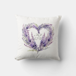 Ein Herz von Lavender. Lila Muster Kissen
