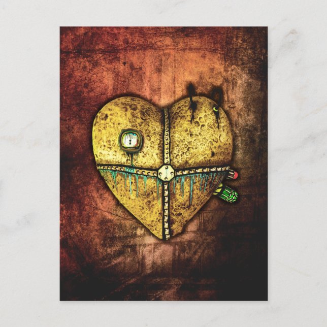 Ein Herz weniger gebrochen Gothic Art Postcard Postkarte (Vorderseite)