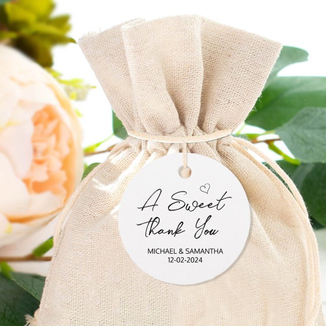 Ein herzlicher Dank für Ihre Gastgeschenk Hochzeit Geschenkanhänger (Personalized Sweet Thank You favor tag.)