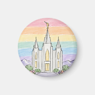 Ein himmlischer Ort des Friedens Schöner LDS-Tem Magnet