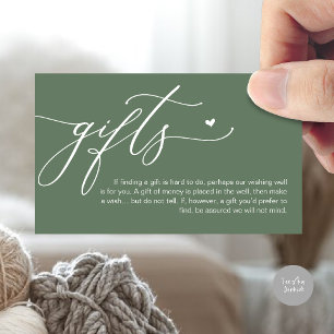 Ein Hinweis auf Geschenke, Honeymoon Fund, Wish, C Begleitkarte