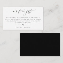 Ein Hinweis auf Geschenke mit Hochzeitskarte Begleitkarte