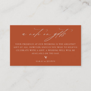 Ein Hinweis auf Geschenke mit Hochzeitskarte Begleitkarte
