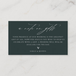 Ein Hinweis auf Geschenke mit Hochzeitskarte Begleitkarte