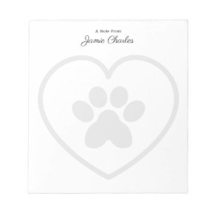 Ein Hinweis aus dem Niedlichen Dog Paw Modern Mono Notizblock