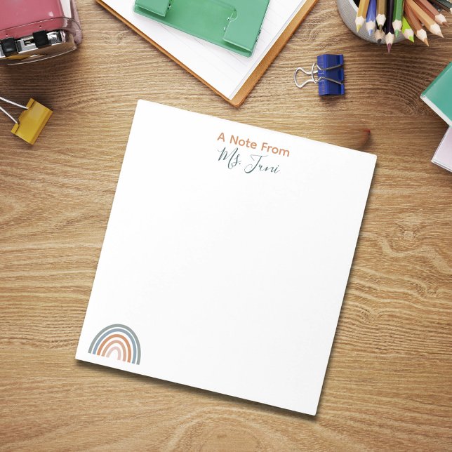 Ein Hinweis aus dem Niedlichen Rainbow-Lehrer-Note Notizblock (A Note From Cute Rainbow Teacher Notepad
)