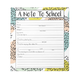 Ein Hinweis für den SchulNotepad, Hinweis für den Notizblock