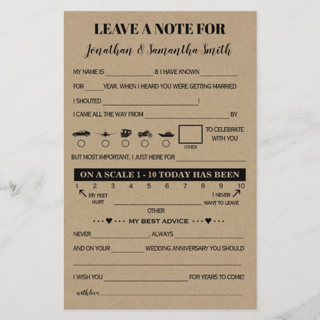 Ein Hinweis für eine rustikale Hochzeitskarte verl Flyer (Vorne)
