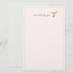 Ein Hinweis für Sie Gold Glimmer Hummingbird Briefpapier