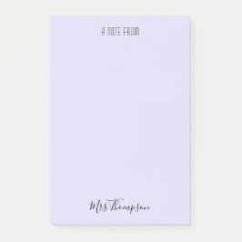 Ein Hinweis von Lila Lehrer-Name Post - Hinweise Post-it Klebezettel