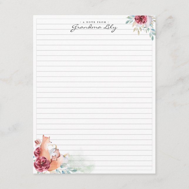 Ein Hinweis von Oma | Monogram Stationery Begleitkarte (Vorderseite)