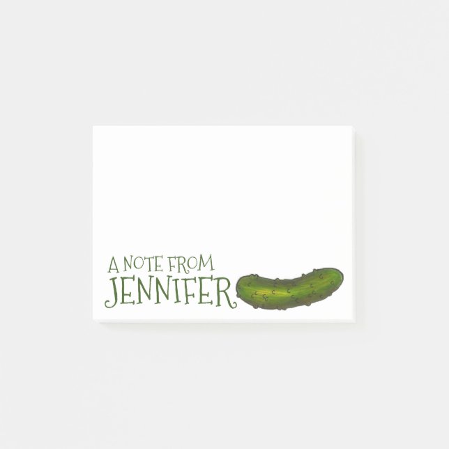 Ein Hinweis von Personalisiertem grünem Kosher Dil Post-it Klebezettel (Vorderseite)
