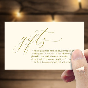 Ein Hinweis zu Geschenken, Hochzeitswunsch Wishing Begleitkarte