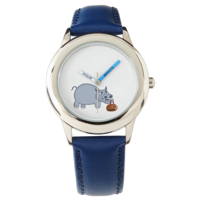 Ein Hippo mit einem Pumpkettenbeutel Armbanduhr (Vorderseite)