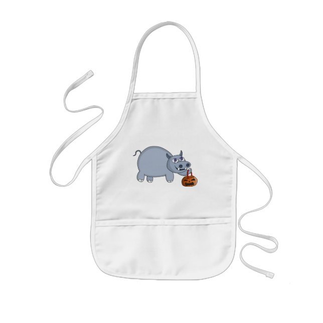 Ein Hippo mit einem Pumpkettenbeutel Kinderschürze (Vorne)