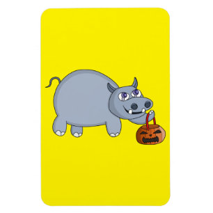 Ein Hippo mit einem Pumpkettenbeutel Magnet
