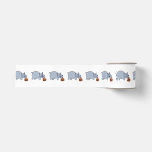 Ein Hippo mit einem Pumpkettenbeutel Ripsband