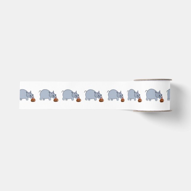 Ein Hippo mit einem Pumpkettenbeutel Ripsband (Vorderseite)
