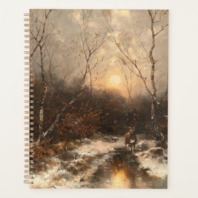 Ein Hirsch im Wald von Mondlicht - Désiré Thomassi Planer (Vorderseite)