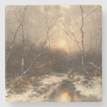 Ein Hirsch im Wald von Mondlicht - Désiré Thomassi