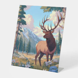 Ein Hirsch inmitten der Natur Sockelschild